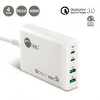 100W Dual USB-C PD & QC 3.0 Combo Power Charger - White