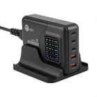 200W GaN PD Charger with Charging Display - 3C2A - Maximum 200W output totally - USB-C1/C2/C3 up to 100W - USB-A1/A2 up to 22.5W - USB-C Power Adapter - Portable USB Type-C Charger