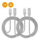 Zinc Alloy USB-C to USB-A Charging & Sync Braided Cable - 3.3ft 2-pack