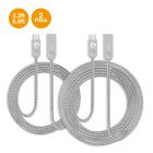 Zinc Alloy USB-C to Type-A Charging & Sync Braided Cable Bundle - 3.3ft & 6.6ft