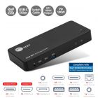 Dual Host 4K USB-C KVM MST Docking Station with PD- HDMI/DisplayPort- Single 4K @60Hz- Dual 4K+1080p- 100W PD