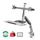 Standing Desk Converter With Height Adjustable Keyboard & Counterbalance Monitor Arm