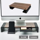 Stylish Foldable Monitor Stand with USB Hub