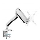 Heavy Duty Gas Spring Single Monitor Arm - Desk Mount, 17" to 43", 33 lbs Max, Aluminum, VESA 75x75, 100x100, 200x200mm, Quick Access USB 3.0 & Audio Port