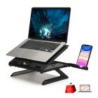 Adjustable Riser Stand Holder for Laptop & Smart Phone, Fits Laptop Size up to 17", Max Load 22Ibs, 9-level tilt adjustment, Foldable