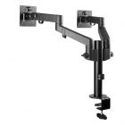 Dual Arm Pole Multi-Angle Replaceable Articulating Monitor Desk Mount- Fits 14~30" monitors - Max load17.6lbs each- Detachable VESA plate