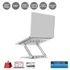 USB-C Laptop Adjustable Stand with Dual MST Video Docking Station 4K -  4K30Hz+1080p - PD85W-  Fits 10" to 17" laptops - Weights up to 13.23 lbs