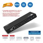 USB Type-C Dual 4K Docking Station with Power Delivery 60 watts- Windows & Mac M1/M2/M3 Pro/Max Compatible
