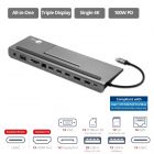 Aluminum USB-C MST Video Docking Station with Power Delivery pass-through