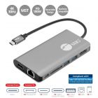 USB-C MST Video with Hub, LAN and PD 3.0 Docking- Single 4K@30Hz- Dual 1080p- SD card reader