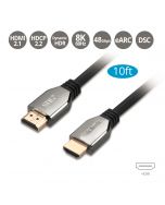 8K Ultra High Speed HDMI Cable - 10ft (3M) - 48Gbps - 8K 60Hz/4K 120Hz - HDR10+ - eARC - Dynamic HDR - HDCP 2.3- Ultra HD 8K HDMI Cable - Zinc alloy