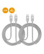 Zinc Alloy USB-C to USB-C Charging & Sync Braided Cable - 3.3ft