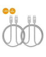 Zinc Alloy USB-C to USB-C Charging & Sync Braided Cable - 1.65ft
