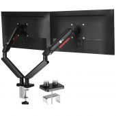 Dual Monitor Gas Spring Arm Desk Mount - 13" to 32" - Max Load 22 lbs - VESA 75/100mm