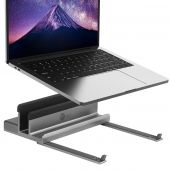 SIIG USB-C Laptop Stand with 4K Multitask Docking Station, HDMI display 4K@60Hz, 2xUSB-A 5Gbps, GbE, SD/Micro SD, PD 100W 