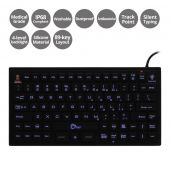 Industrial/Medical Grade Washable Backlit Keyboard with Pointing Device