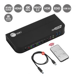 Near Zero Latency CE-H25H11-S1 Support One TX to Multi RX via Ethernet Switch 2X USB 2.0 Port SIIG 328ft 4K@30 HDMI USB KVM Extender Over Cat6 Cable Metal Housing Local HDMI Output 