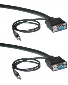 SVGA HD15 M/M Shielded Video Cable with 3.5mm Audio - 75ft 