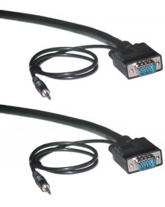 SVGA HD15 M/M Shielded Video Cable with 3.5mm Audio - 3ft
