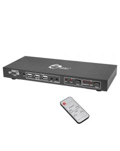 2x1 USB DisplayPort KVM Switch with Remote Control