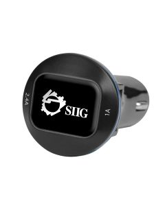 3.4A 2-Port USB Car Charger with LED Backlit Front View