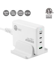 240W GaN PD 3.1 Charger - 3C1A -  3x USB-C + 1x USB-A  - USB-C Power Adapter - Portable USB Type-C Charger