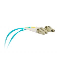 1m 10 Gb Aqua Multimode 50/125 Duplex Fiber Patch Cable LC/LC