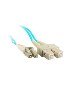 1m 10 Gb Aqua Multimode 50/125 Duplex Fiber Patch Cable LC/SC