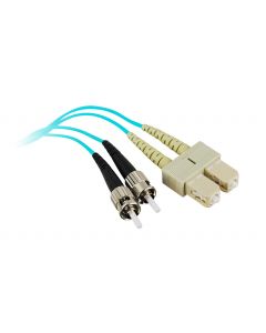 2M 10 Gb Aqua Multimode 50/125 Duplex Fiber Patch Cable SC/ST