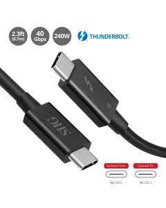 Thunderbolt 4 Cable 2.3ft(0.7M) - 8K@60Hz - 40Gbps Data Transfer - 240W Charging - Thunderbolt 4 USB C to USB C Cable - Intel Thunderbolt Certified
