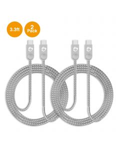 Zinc Alloy USB-C to USB-C Charging & Sync Braided Cable - 3.3ft