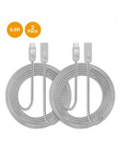 Zinc Alloy USB-C to USB-A Charging & Sync Braided Cable - 6.6ft