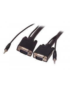 SVGA HD15 M/M Shielded Video Cable with 3.5mm Audio - 50ft 