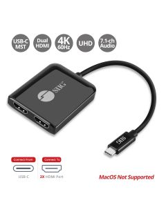 1x2 USB-C to HDMI 4K60 MST Hub Splitter