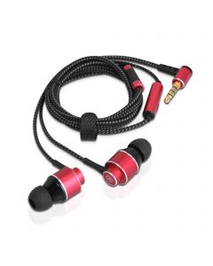 High Resolution Dynamic Bass Enhanced In-Ear Earphones with Mic - Red