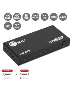 1x2 8K60Hz HDMI Splitter with VRR/ALLM - 40G - EDID management - Down scaler