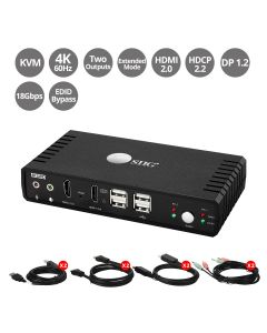2-Port HDMI Dual-Head Console KVM Switch with USB 2.0
