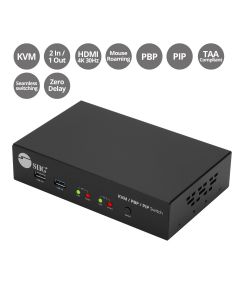2-Port 4K HDMI KVM Switch with PBP Roaming Mouse & PIP