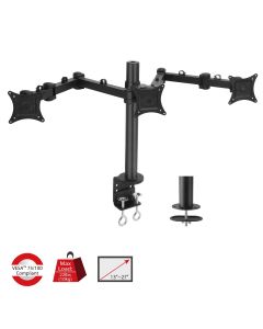 Articulating Triple Monitor Desk Mount - 13" to 27"