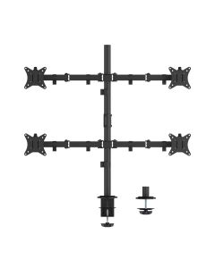 Articulating Quad Monitor Desk Mount - 13" to 27" C-Clamp