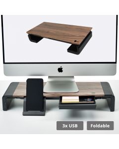 Stylish Foldable Monitor Stand with USB Hub