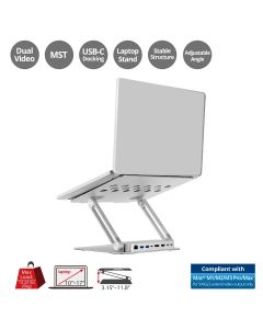 USB-C Laptop Adjustable Stand with Dual MST Video Docking Station 4K 