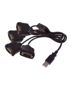 4-Port Industrial USB to RS-232 Serial Adapter Cable