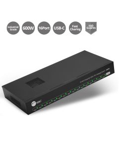 16-Port Industrial USB-C PD Charging Station - 600W - 30W per port - UL Certification