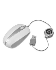 Ultra Compact Retractable USB Optical Mouse - White