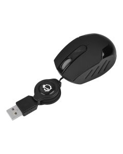 Ultra Mini Retractable USB Optical Mouse - Black