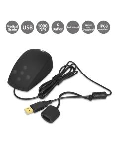 Medical Grade Antibacterial Washable & Dustproof USB Mouse with Button Type Scroll