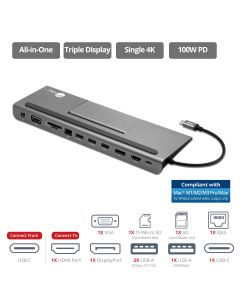 Aluminum USB-C MST Video Docking Station with Power Delivery pass-through