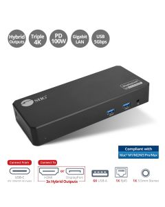 Universal Hybrid Triple 4K Video Docking Station with PD 3.0- Windows & Mac M1/M2/M3 Pro/Max Compatible