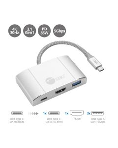 USB 3.1 Type-C Hub with HDMI & 85W PD Charging Adapter - 4K Ready
